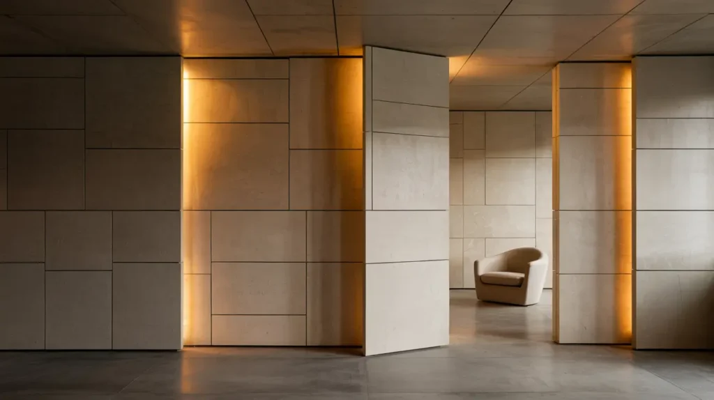 Backlit panels for warm mood lighting