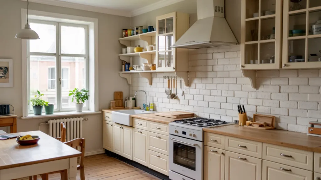 Kitchen interior paint ideas with light walls and neutral cabinets