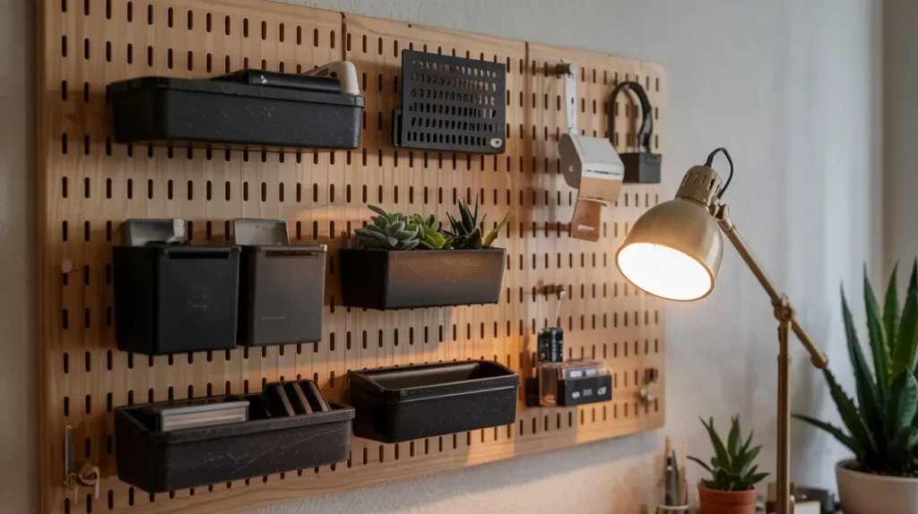 Pegboard wall that still looks stylish