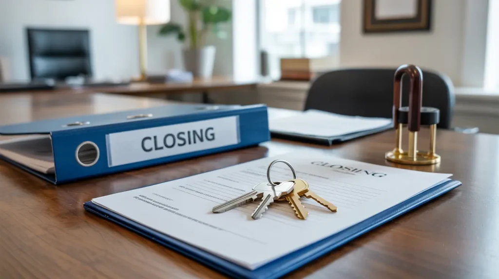 Closing documents and keys for selling a house without a realtor