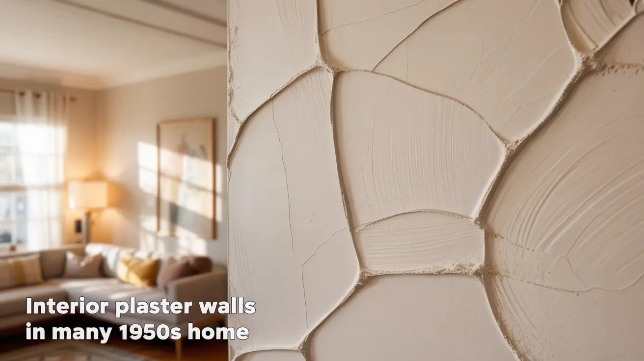 Interior plaster walls in many 1950s home